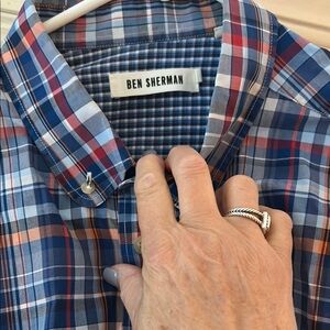 Ben Sherman Men's Blue Plaid Shirt XL
